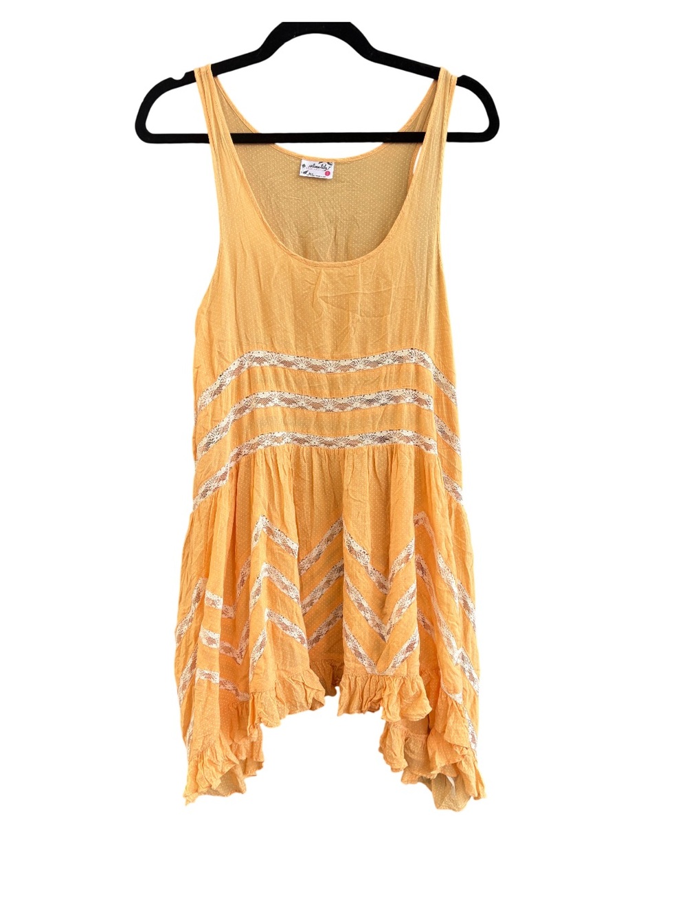 Boho FreePeople Yellow Sleeveless Flowy Tank Top